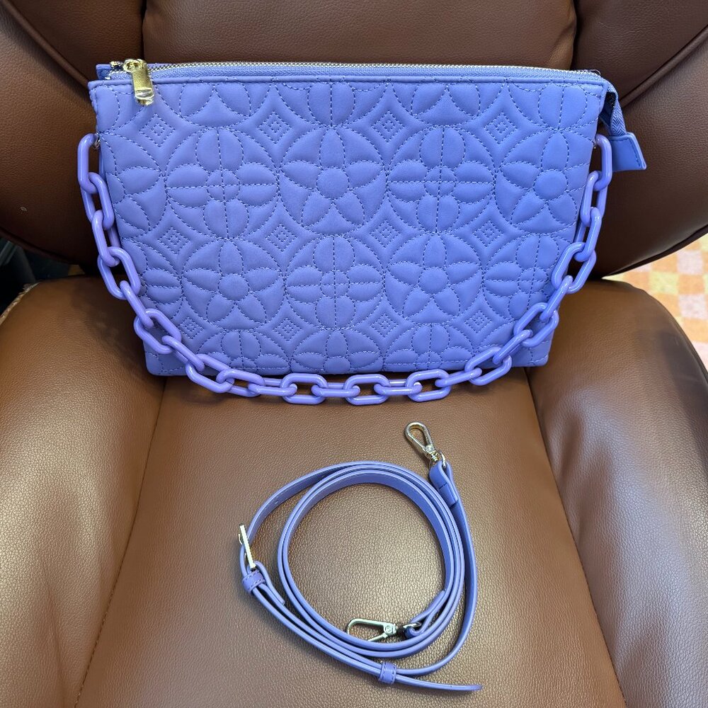 Lavender Crossbody Shoulder Bag Chain Strap NWOT with matching wallet